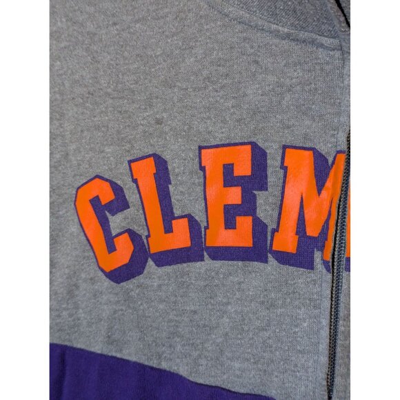 Clemson Tigers Victorias Secret PINK XS 1/4-Zip Pullover Sweatshirt Gray & Purpl - Picture 2 of 4